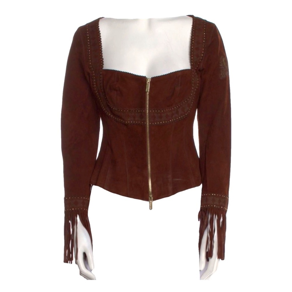 Roberto Cavalli vintage suede corset jacket